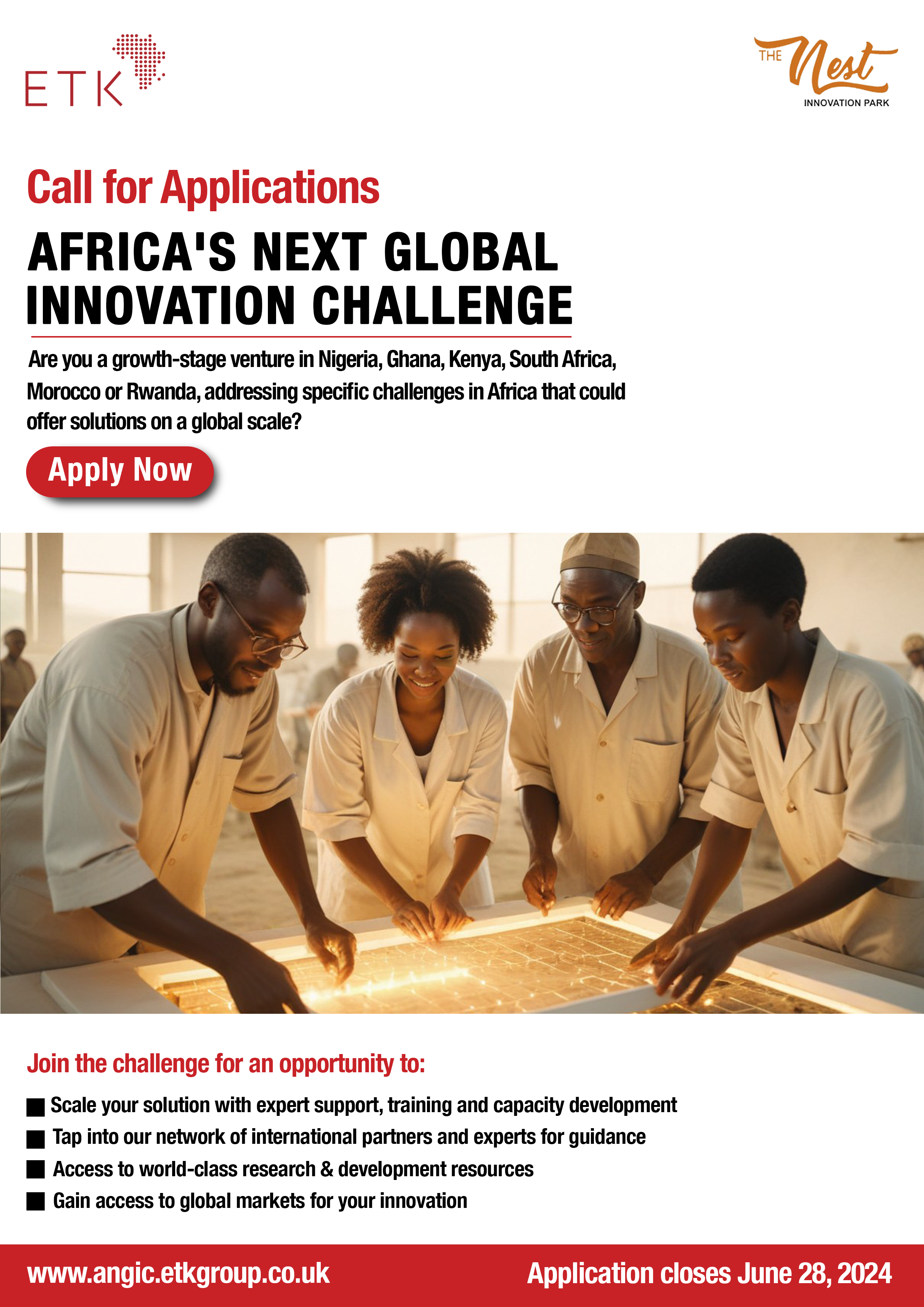 Innovation challenge call for application poster